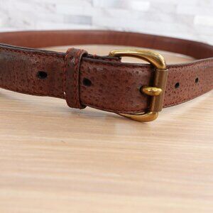 VINTAGE Christopher Hayes Belt Womens Small Brown Leather Genuine Solid Brass‎